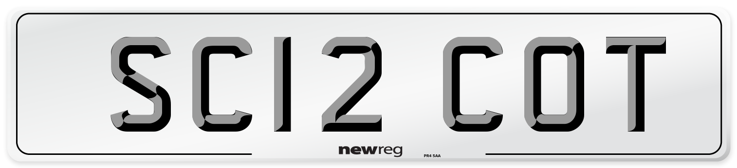 SC12 COT Number Plate from New Reg